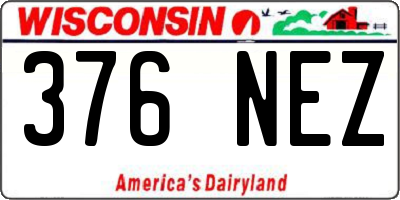 WI license plate 376NEZ