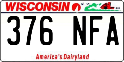 WI license plate 376NFA