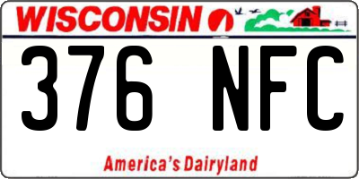 WI license plate 376NFC