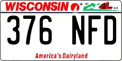 WI license plate 376NFD