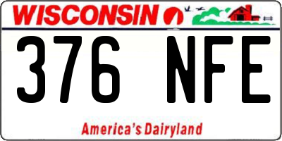 WI license plate 376NFE
