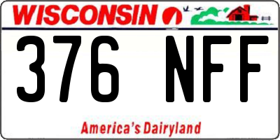 WI license plate 376NFF