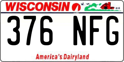 WI license plate 376NFG