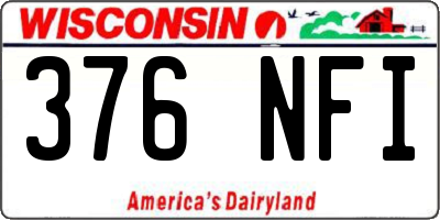 WI license plate 376NFI