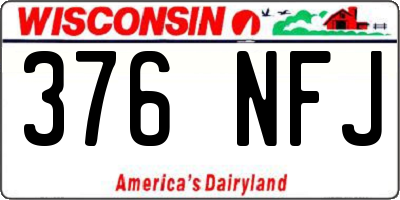 WI license plate 376NFJ
