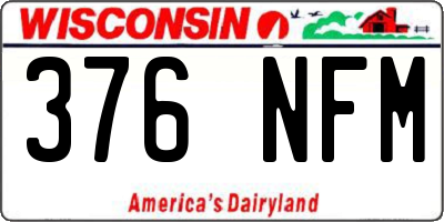 WI license plate 376NFM