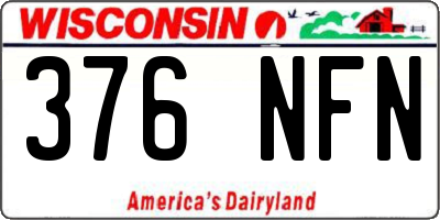 WI license plate 376NFN