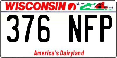 WI license plate 376NFP