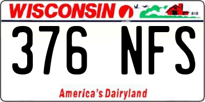 WI license plate 376NFS