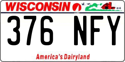 WI license plate 376NFY