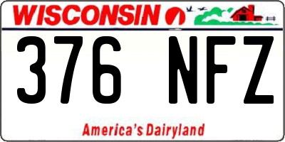 WI license plate 376NFZ