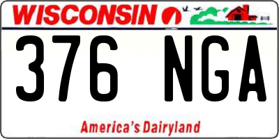 WI license plate 376NGA