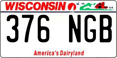 WI license plate 376NGB
