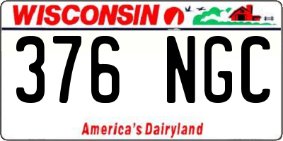 WI license plate 376NGC