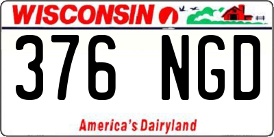 WI license plate 376NGD