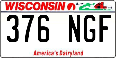 WI license plate 376NGF