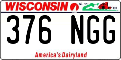 WI license plate 376NGG
