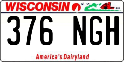 WI license plate 376NGH