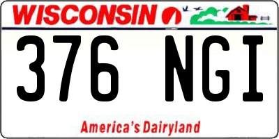 WI license plate 376NGI