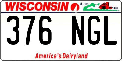 WI license plate 376NGL