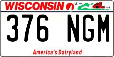 WI license plate 376NGM