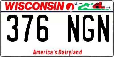 WI license plate 376NGN