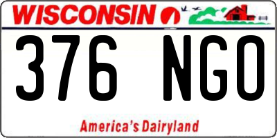 WI license plate 376NGO