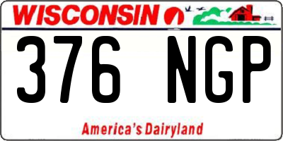 WI license plate 376NGP