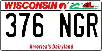 WI license plate 376NGR