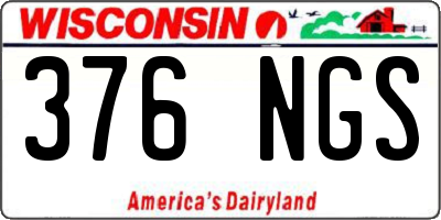 WI license plate 376NGS