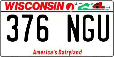WI license plate 376NGU