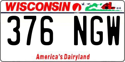 WI license plate 376NGW
