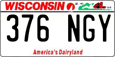 WI license plate 376NGY