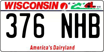 WI license plate 376NHB