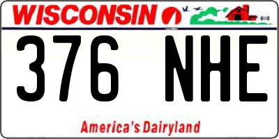WI license plate 376NHE