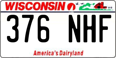 WI license plate 376NHF