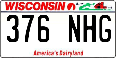 WI license plate 376NHG