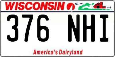 WI license plate 376NHI