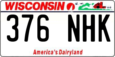 WI license plate 376NHK