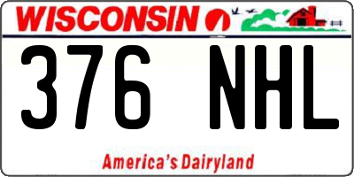 WI license plate 376NHL