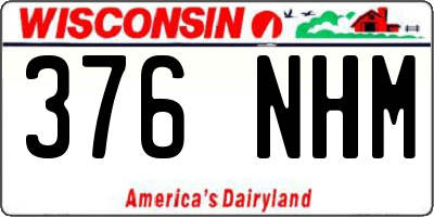 WI license plate 376NHM