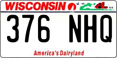 WI license plate 376NHQ