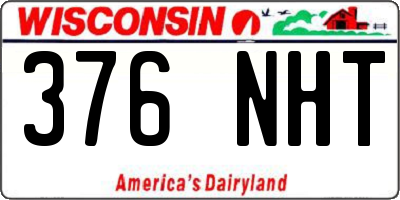 WI license plate 376NHT