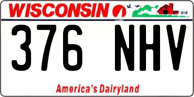 WI license plate 376NHV