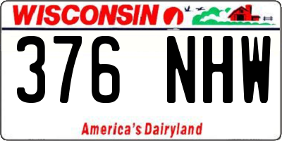 WI license plate 376NHW