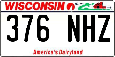 WI license plate 376NHZ