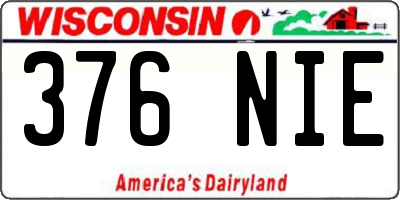 WI license plate 376NIE