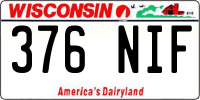 WI license plate 376NIF