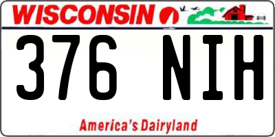 WI license plate 376NIH