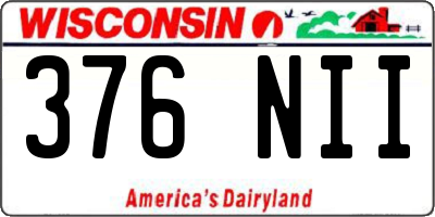 WI license plate 376NII